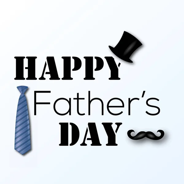 Tarjeta de felicitación del día del padre feliz con corbata. Vector — Vector de stock