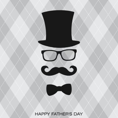 Mutlu Babalar Günü kravat ile tebrik kartı. Vektör