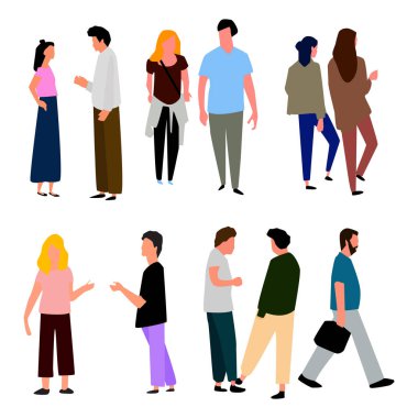 Çift erkek ve kadın seti. Vektör.