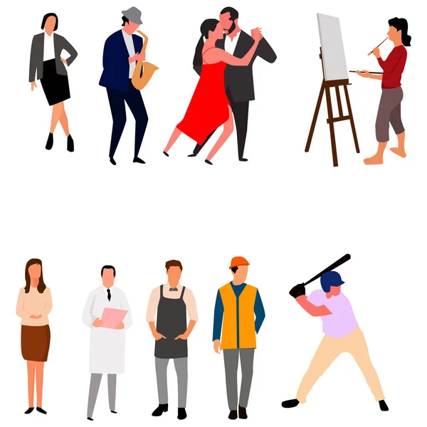 Set of people with different occupations. Vector.