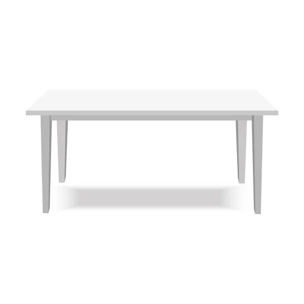Реалистичный белый стол на белом фоне. Вектор — стоковый вектор