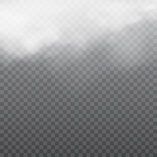 Nebel oder Rauch isolieren transparente Spezialeffekte. Vektor — Stockvektor