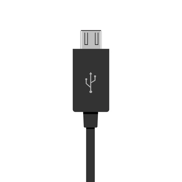 Cabo USB realista isolado em branco. Vetor — Vetor de Stock