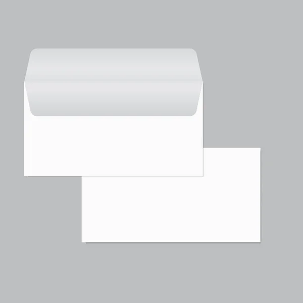 Geopende en gesloten envelop mock up. Vector — Stockvector