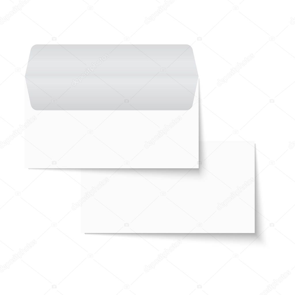 Opened and closed envelope mock up. Vector