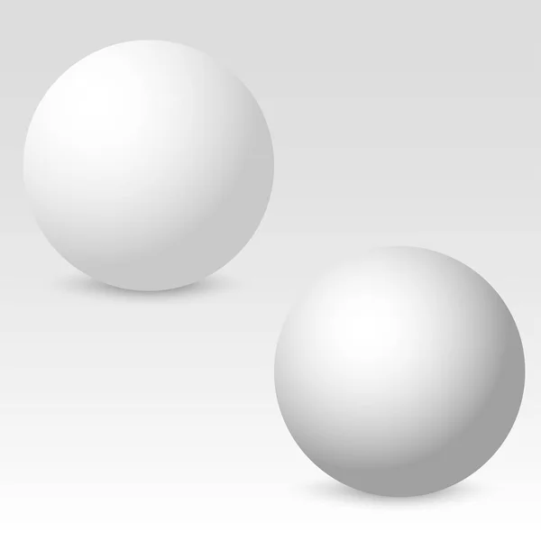 Esfera 3D realista blanca sobre fondo gris. vector — Archivo Imágenes Vectoriales