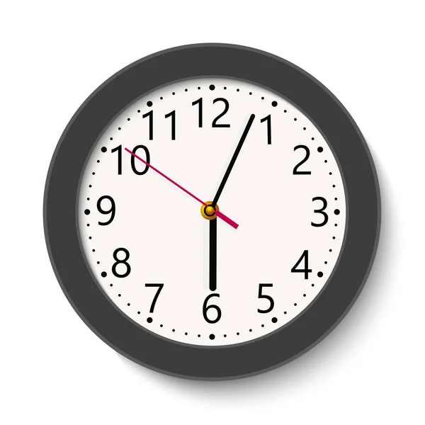 Reloj de pared negro realista. Vector . — Vector de stock