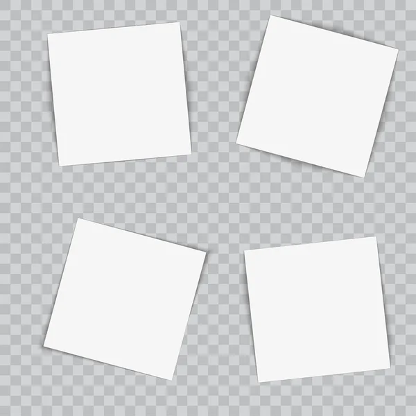 Conjunto de volantes de papel sobre fondo transparente. Vector — Vector de stock