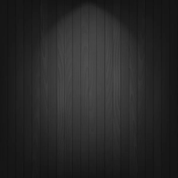 Astratto sfondo in legno nero con luce morbida. Vettore — Vettoriale Stock