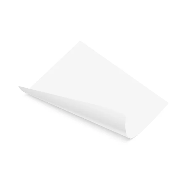 Blatt Papier mit gebogener Ecke. Vektor — Stockvektor