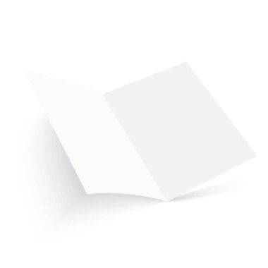 Açık dergi, günlük, kitapçık, kartpostal, el ilanı, kartvizit veya broşür kadar alay et. Vektör