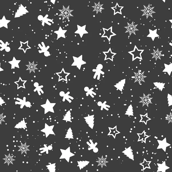 Nahtloses Muster mit Weihnachtsschmuck. Vektor — Stockvektor