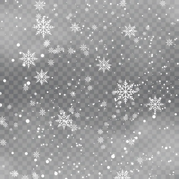 Christmas background with falling snowflakes. Vector — Stock Vector