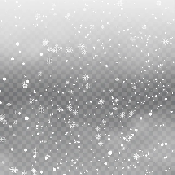 Weihnachten Hintergrund mit fallenden Schneeflocken. Vektor — Stockvektor