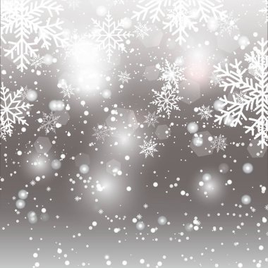 Düşen kar taneleri ile Noel arka plan. Vektör