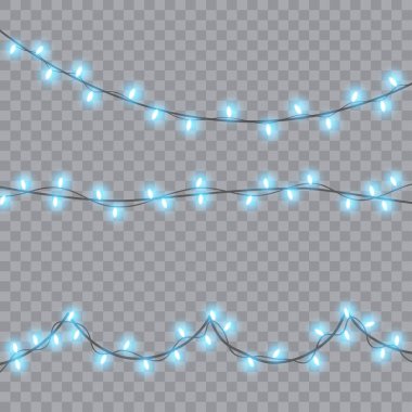 Xmas Tatil kartları, afişler, posterler, web tasarımı için parlayan ışıklar. Vektör