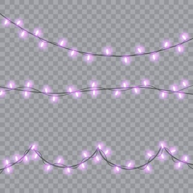 Xmas Tatil kartları, afişler, posterler, web tasarımı için parlayan ışıklar. Vektör