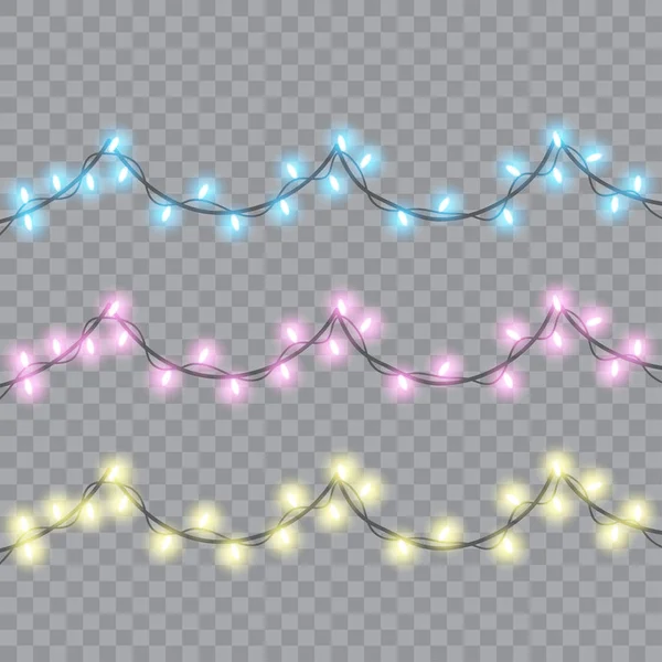 Xmas Tatil kartları, afişler, posterler, web tasarımı için parlayan ışıklar. Vektör