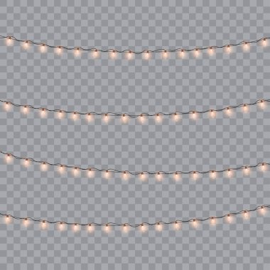 Xmas Tatil kartları, afişler, posterler, web tasarımı için parlayan ışıklar. Vektör