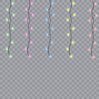 Xmas Tatil kartları, afişler, posterler, web tasarımı için parlayan ışıklar. Vektör