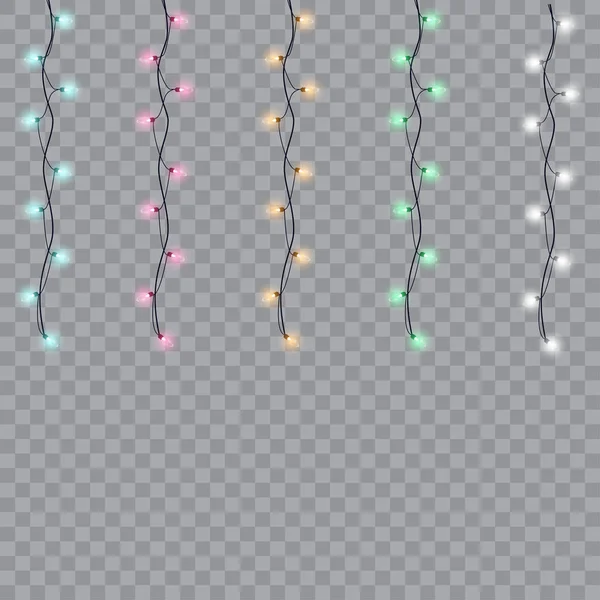 Glödande lampor för Xmas julkort, banners, affischer, webbdesign. Vektor — Stock vektor