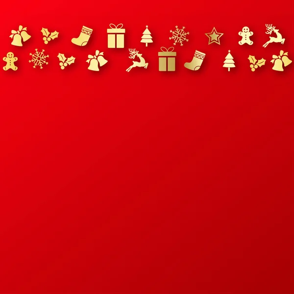 Bonne année ou carte de Noël avec ornements de Noël. Vecteur — Image vectorielle