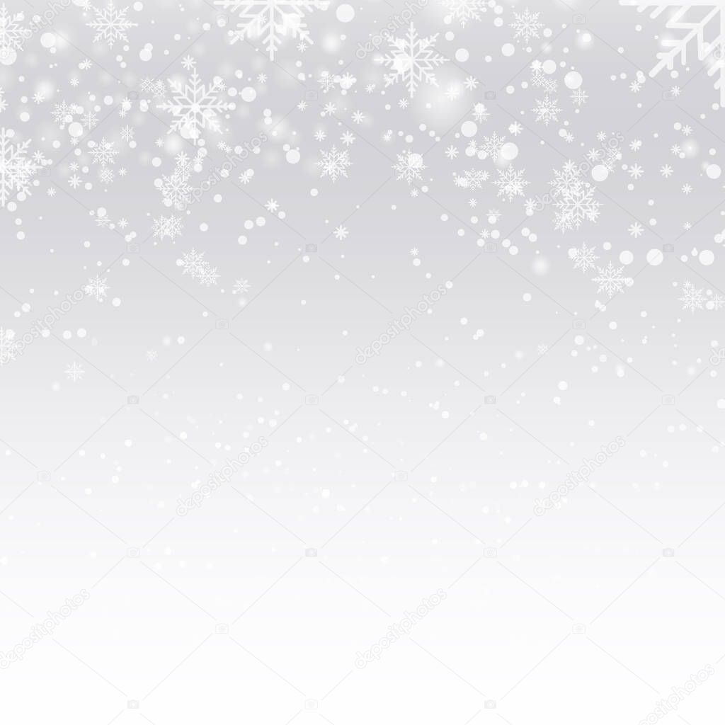 Christmas background with Falling snowflakes. Vector