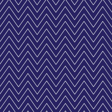 Mavi üzerinde beyaz zikzak çizgileri olan kusursuz bir desen. Vektör