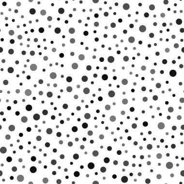 Beyaz arkaplanda siyah noktalar olan kusursuz bir desen. Vektör.