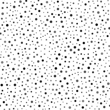 Beyaz arkaplanda siyah noktalar olan kusursuz bir desen. Vektör.