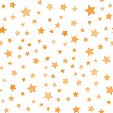 Beyaz arka planda altın yıldızlı kusursuz desen. Vektör illüstrasyonu.