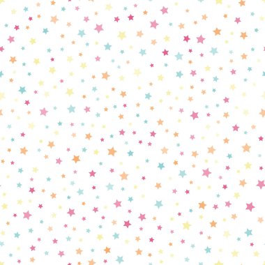 Renkli yıldızlı kusursuz desen. Vektör illüstrasyonu