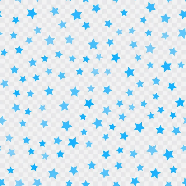 Seamless pattern with blue stars on white background. Vector illustration. — Stock Vector