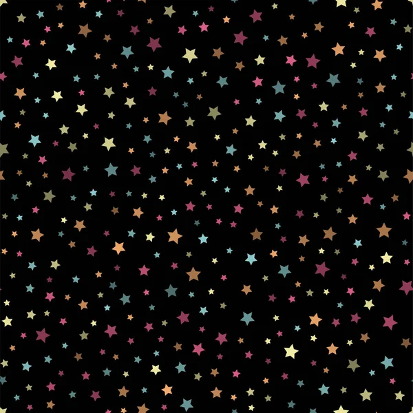 Nahtloses Muster mit bunten Sternen. Vektorillustration — Stockvektor