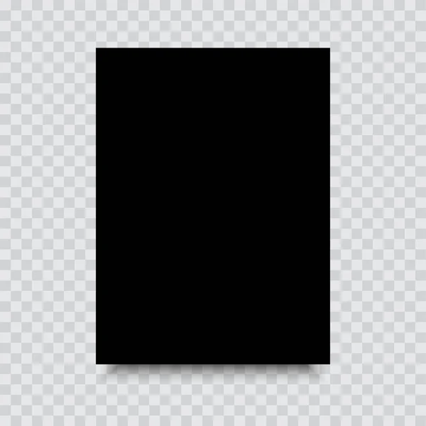 Schwarzes Blatt Papier Auf Transparentem Hintergrund Vektor — Stockvektor
