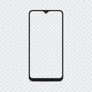 Boş ekranı olan akıllı telefon modeli. Şeffaf ekranlı akıllı telefon, Vektör
