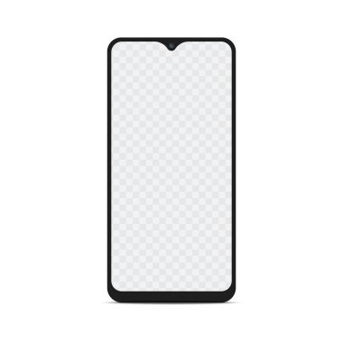 Boş ekranı olan akıllı telefon modeli. Şeffaf ekranlı akıllı telefon, Vektör