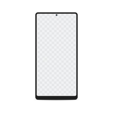 Boş ekranı olan akıllı telefon modeli. Şeffaf ekranlı akıllı telefon, Vektör