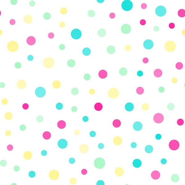 Seamless Pattern Random Colorful Dots White Background Vector — Stock Vector