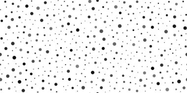 Beyaz arkaplanda rastgele siyah noktalar olan kusursuz bir desen. Vektör