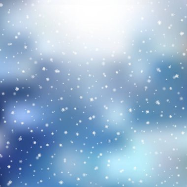 Düşen kar taneleriyle yılbaşı veya yeni yıl arkaplanı. Vektör