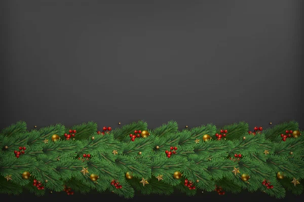 Weihnachtsbaumzweige Auf Transparentem Hintergrund Vektor — Stockvektor