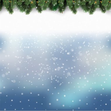 Mutlu Noeller ya da mavi gökyüzünde ağaç dalları olan mutlu yeni yıl tebrik kartları. Vektör