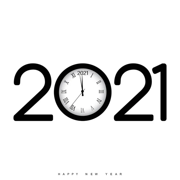 Szczęśliwego Nowego Roku Zegarem Rok 2021 Wektor — Wektor stockowy