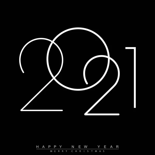 Bonne année 2021 avec texte argenté brillant. Vecteur — Image vectorielle