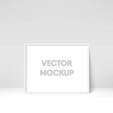 3D beyaz çerçeve tasarımı. Vektör