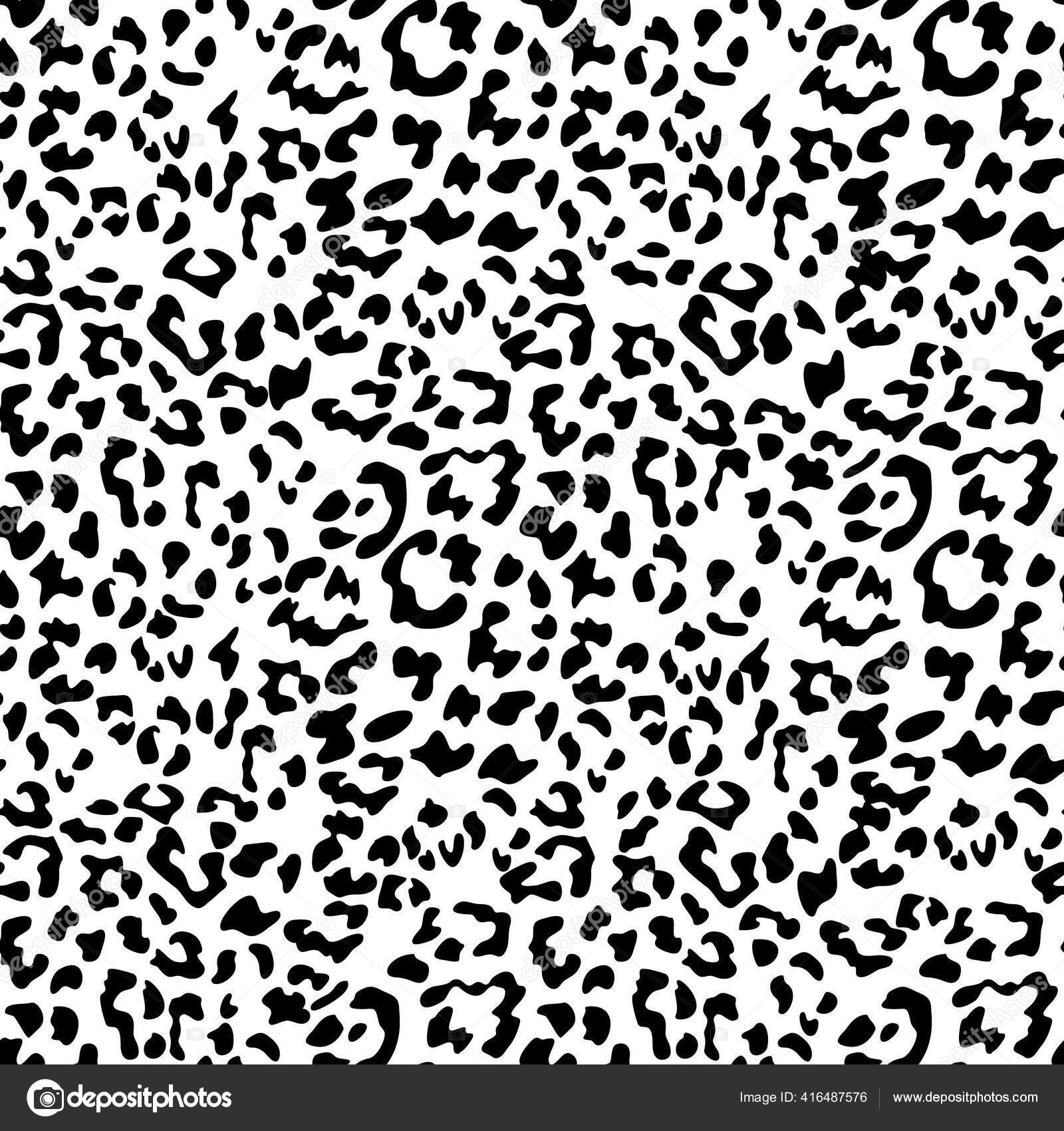 Leopard print background. Animal seamless pattern with hand drawn ...