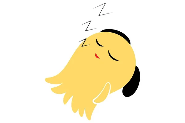 ベクトル漫画イラストかわいいモンスターが寝ているの 白い背景に分離 — ストックベクタ