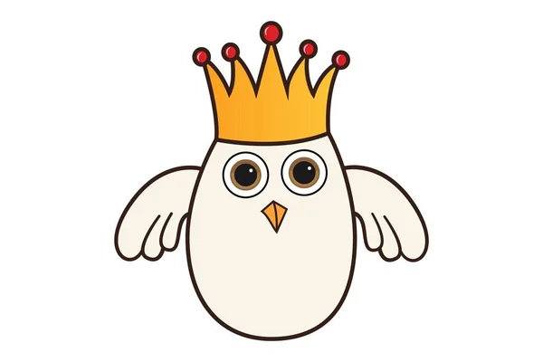 Vektor Cartoon Illustration Der Niedlichen Henne Die Die Krone Trägt — Stockvektor