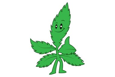 Vektör karikatür çizim esrar yaşasın. Beyaz arka plan üzerinde izole.